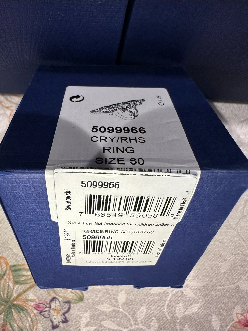 Swarovski White Crystal Ring - 5099966 - Sz 9 - NIB
